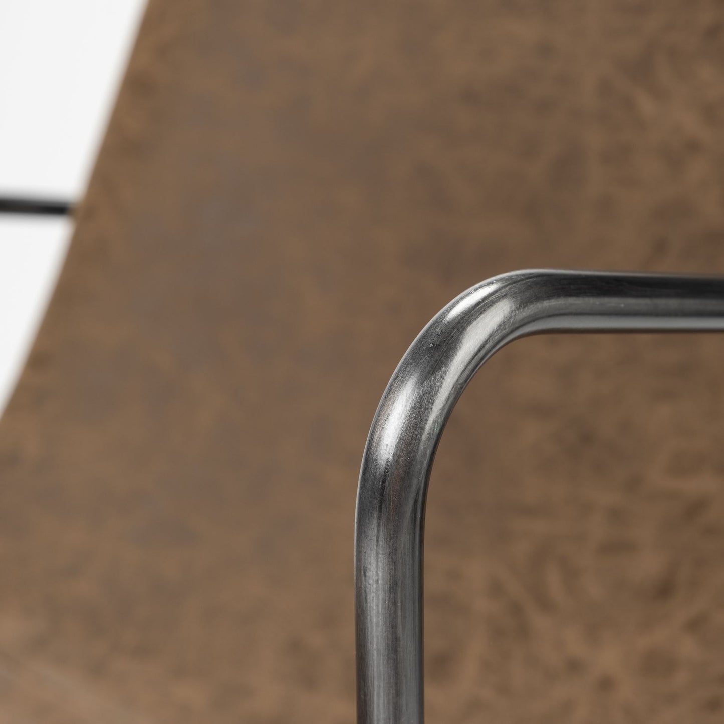 Sawyer II Brown Faux-Leather Seat Black Iron Frame Dining Chair