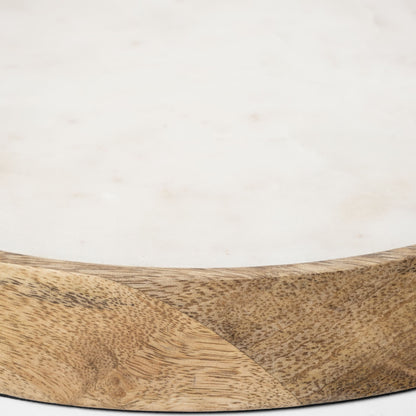 Campana I Small Wooden/White Marble Base Glass Cloche