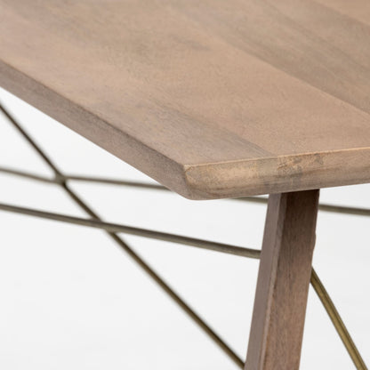 Kirby I 66L x 16W Brown Wooden Cross Braced Console Table