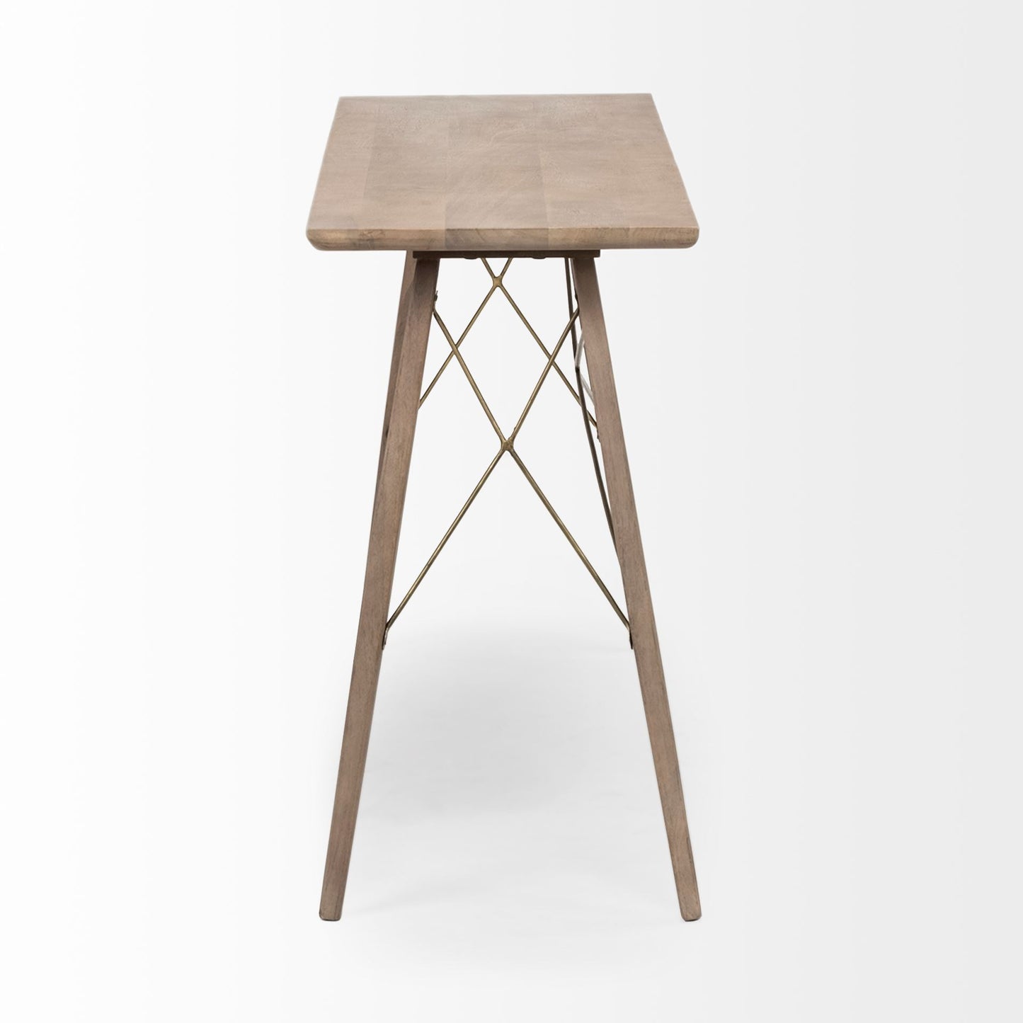 Kirby I 66L x 16W Brown Wooden Cross Braced Console Table