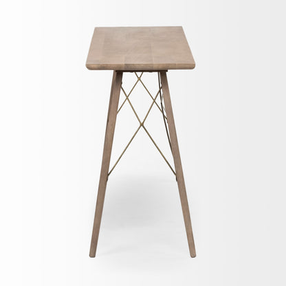 Kirby I 66L x 16W Brown Wooden Cross Braced Console Table