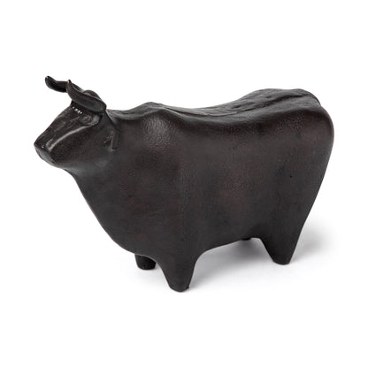 Taurus II 9L x 4W Black Cast Aluminum Bull Decorative Object