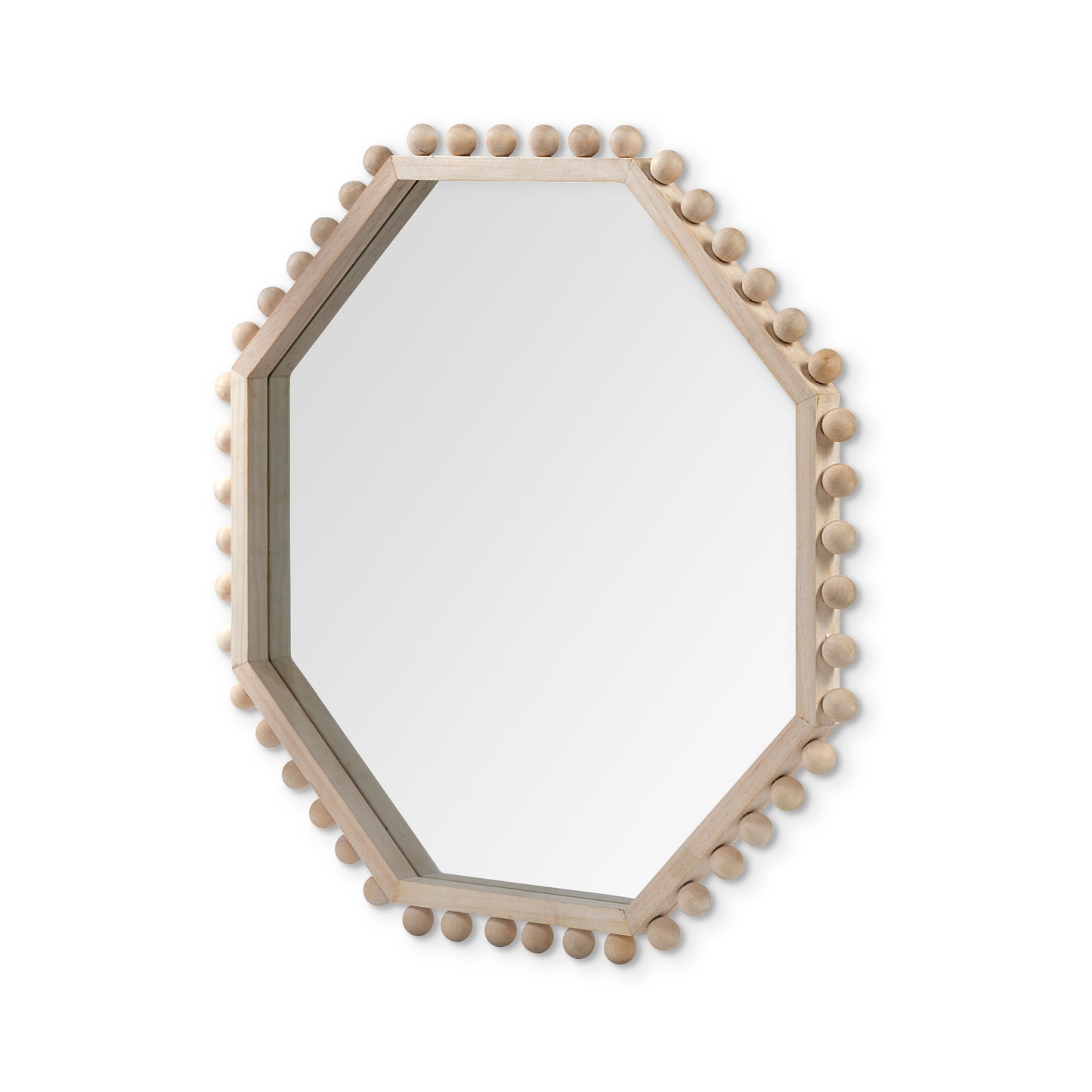 Torquay 33L x 33H Natural Wood Octagon Frame Mirror