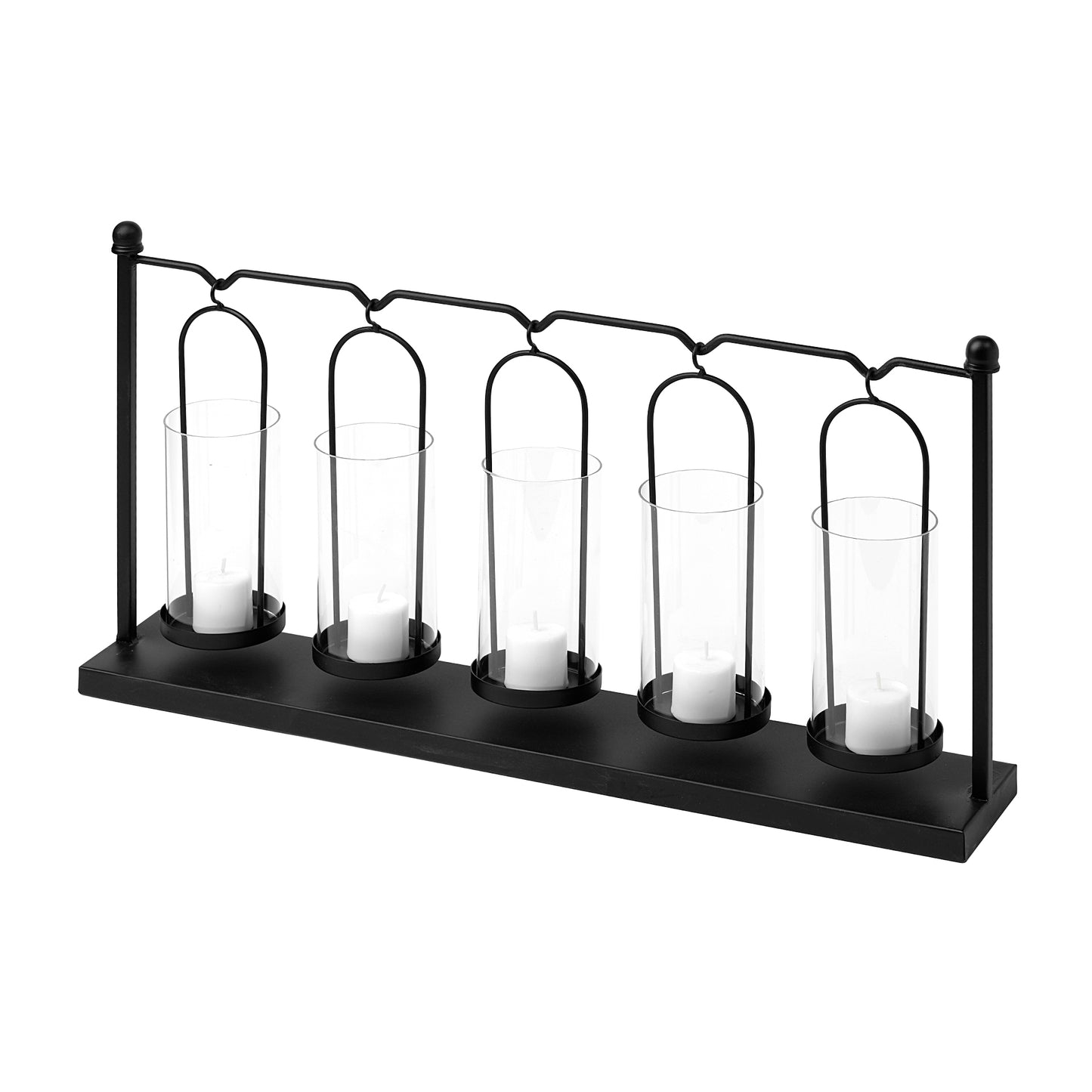 Erlen Black Metal Hanging Votive Five Candle Table Candle Holder