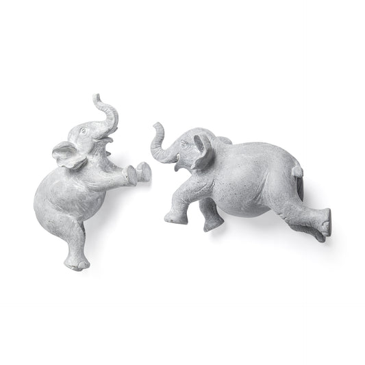 Maynard I Set of 2 Grey Elephant Wall Decorations