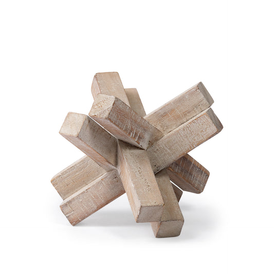 Vega II (Large) 7L x 7W Natural Wood Jack Object