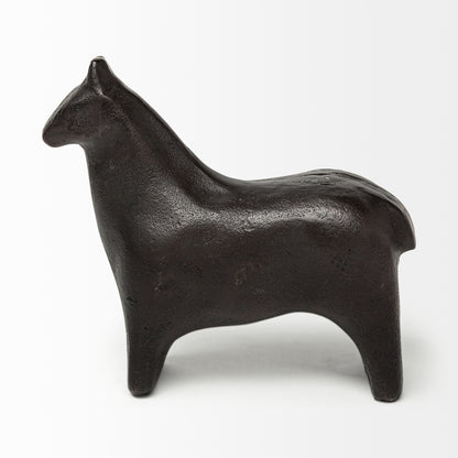 Sphynx II 7L x 2W Black Cast Aluminum Horse Shaped Object
