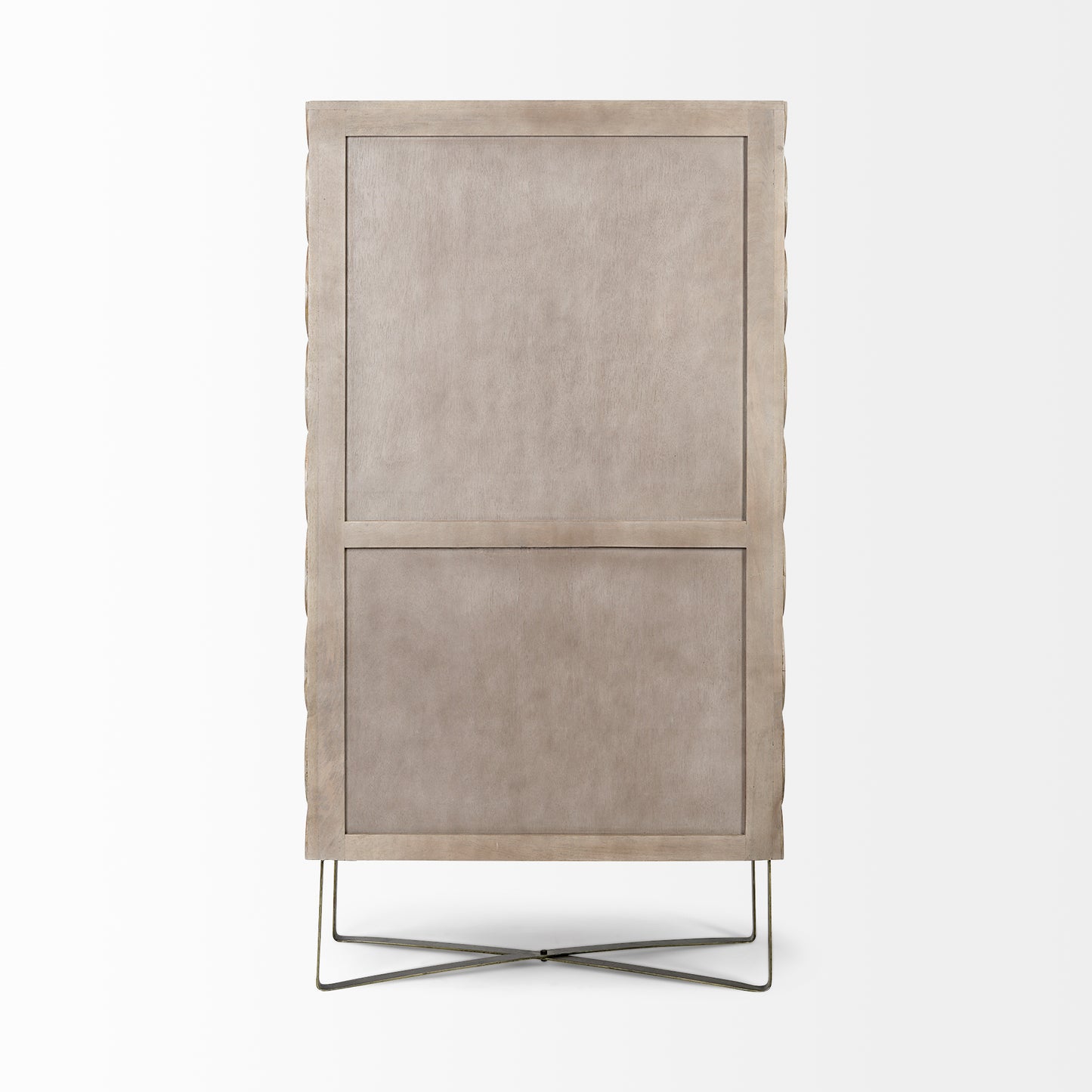 Excelsior II 68.1" H Light Brown Wood Gold Iron Base Storage Cabinet