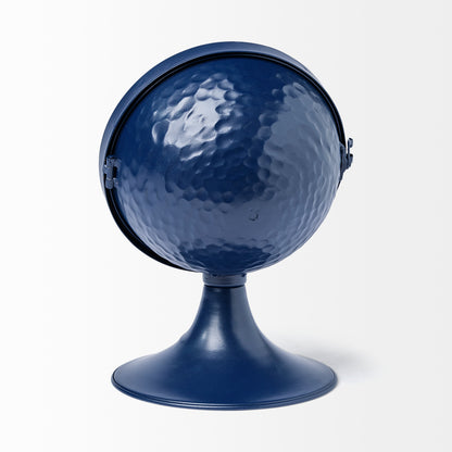 Weymouth Blue Metal Glass Dome Table Clock