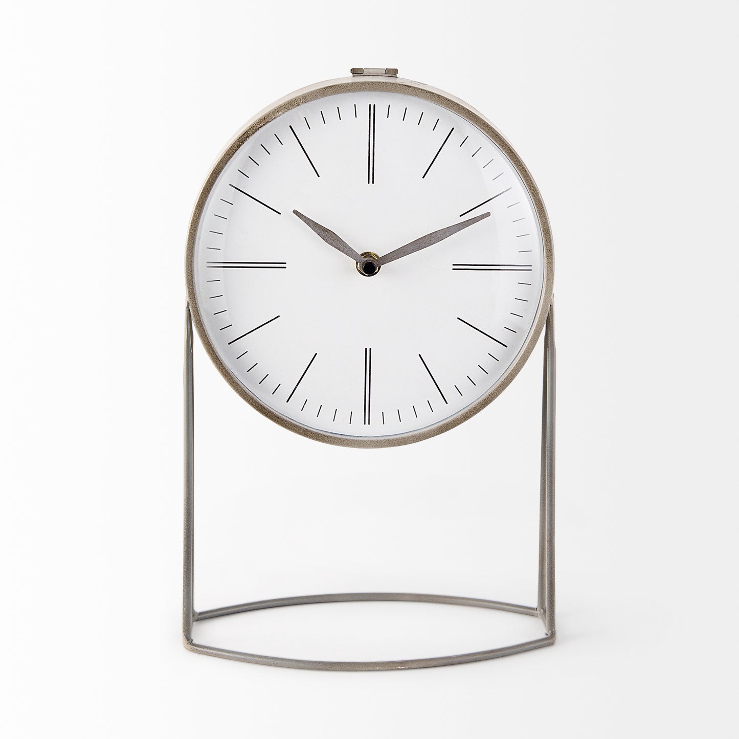 Aurus Matte Gray Metal Table Clock