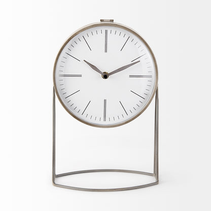 Aurus Matte Gray Metal Table Clock