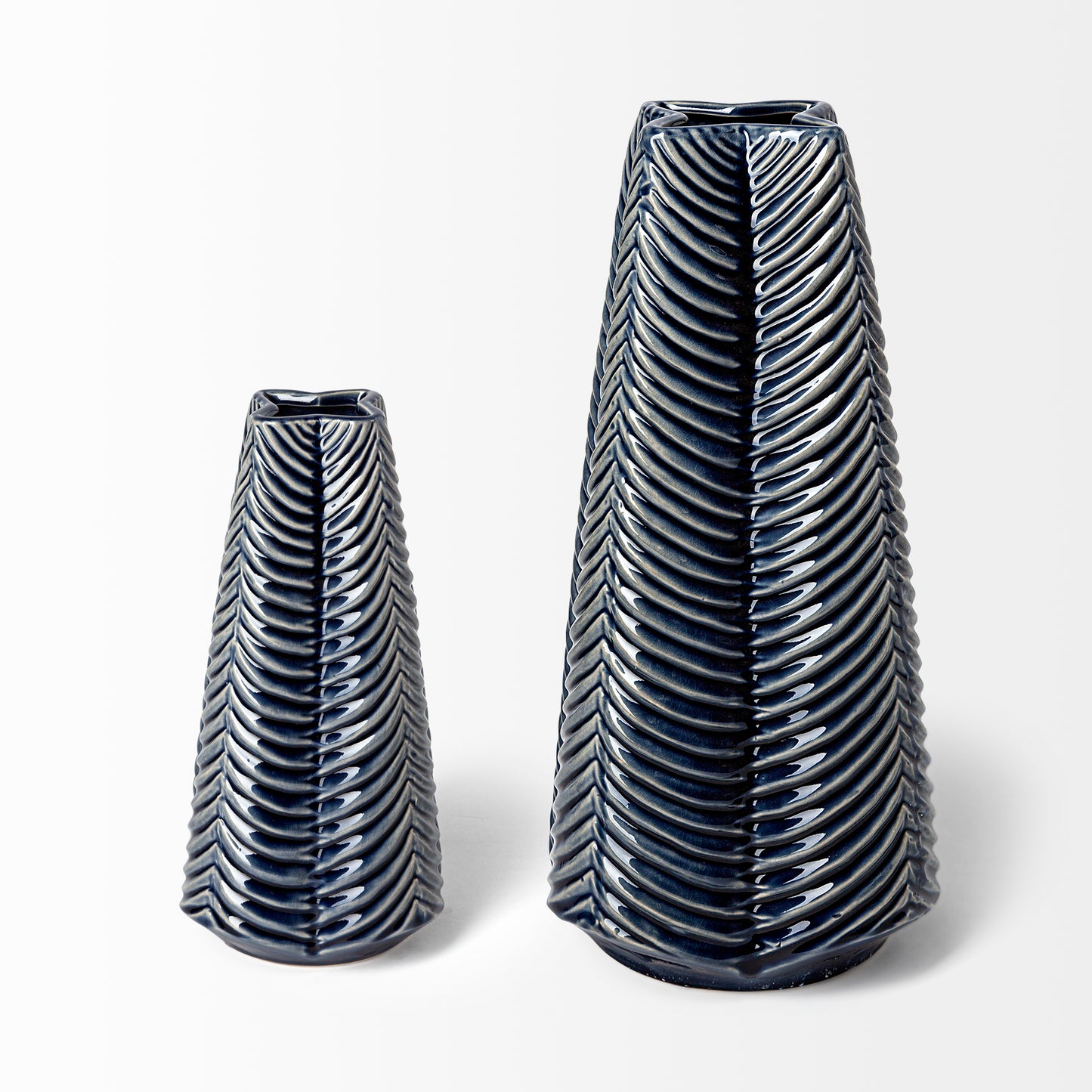 Bashir I Small Dark Navy Gloss Ceramic Vase
