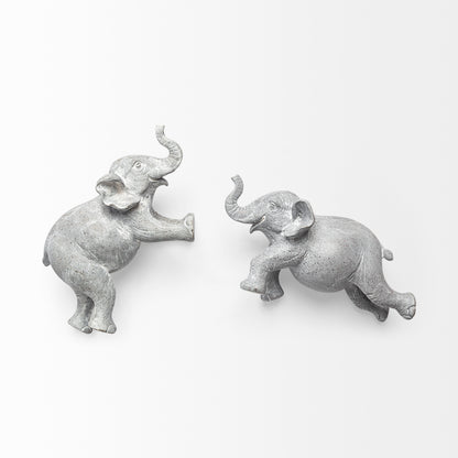 Maynard I Set of 2 Grey Elephant Wall Decorations