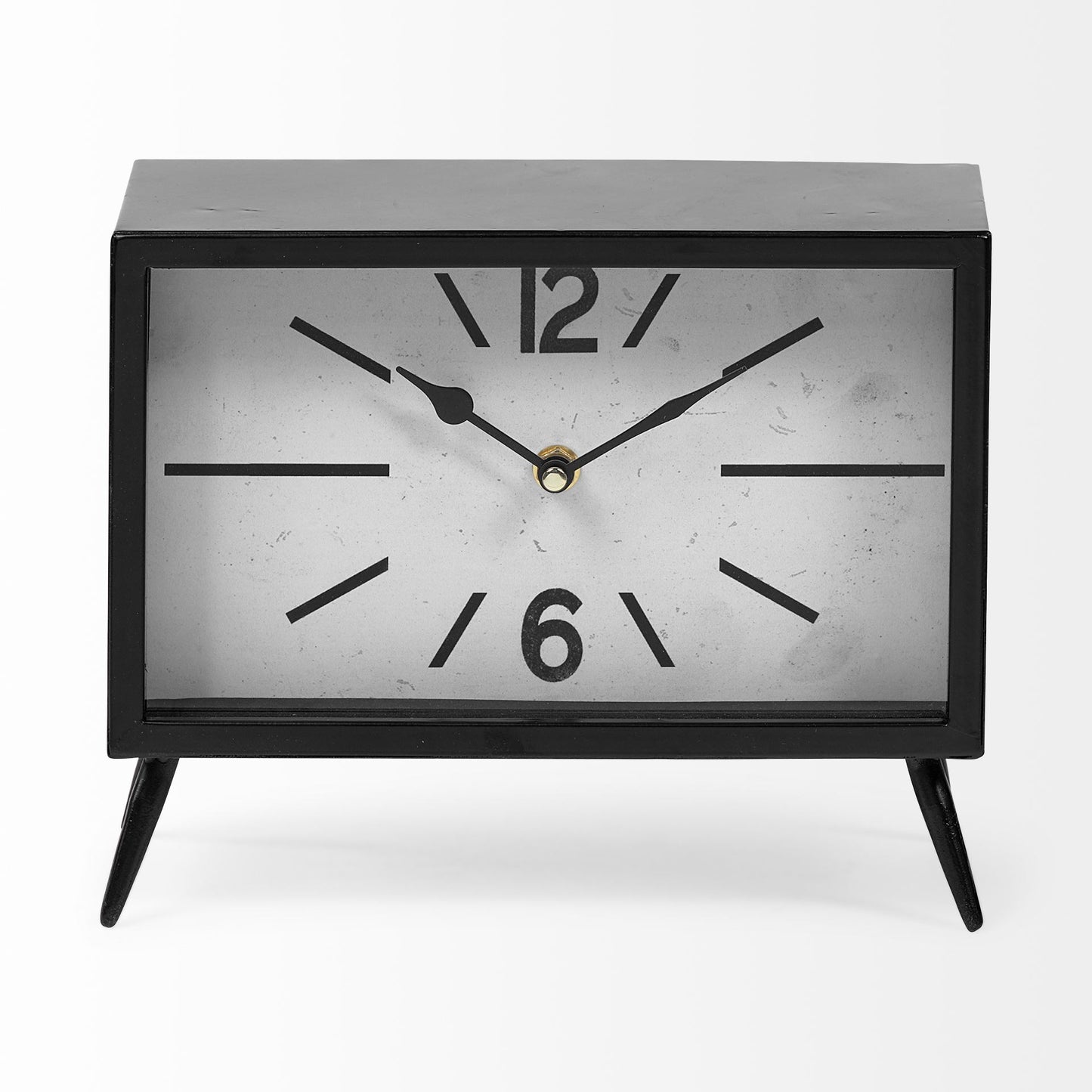 Lita Black Metal Rectangular Table Clock