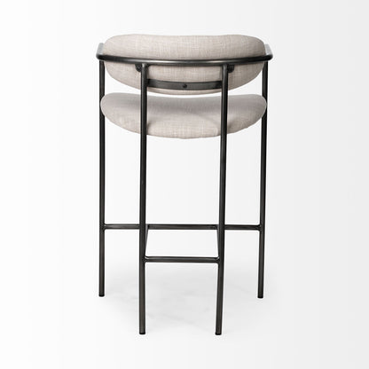 Parker II Beige Fabric Seat Gun Metal Grey Metal Counter Stool