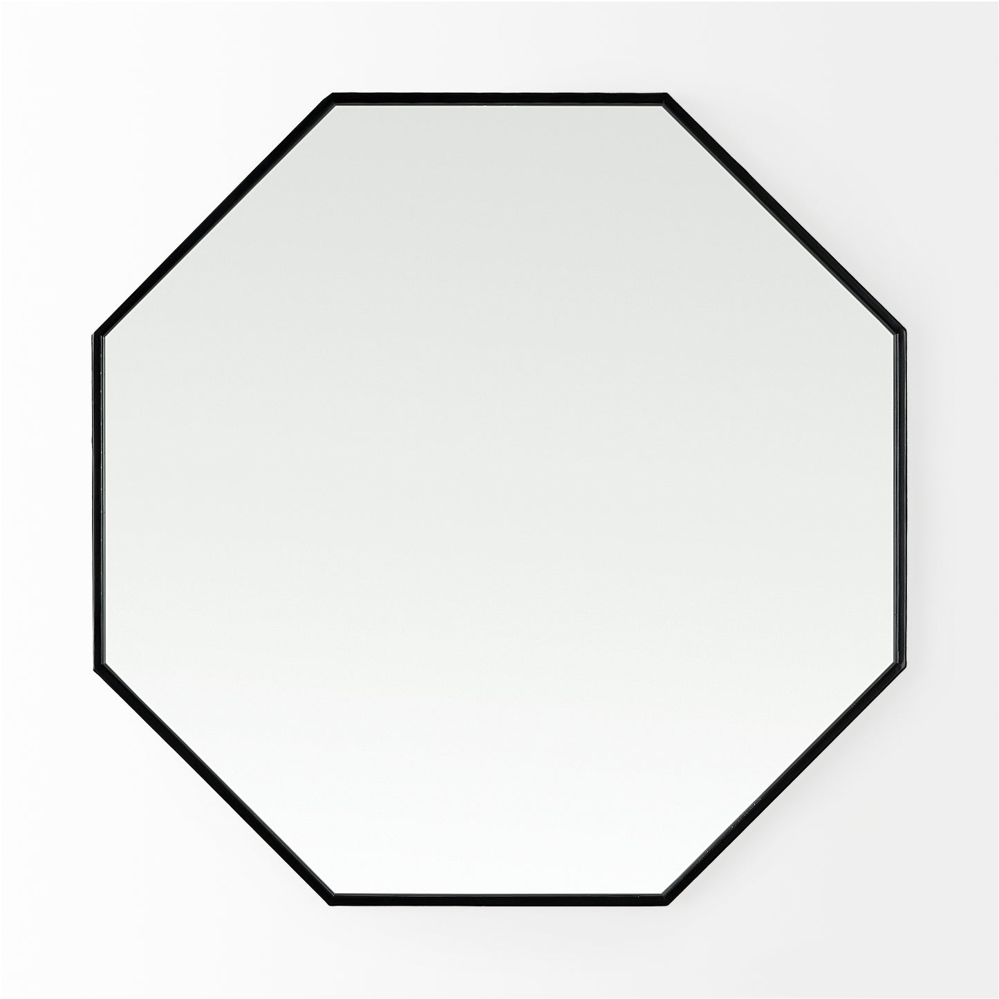 Helix 37" Octogon Black Metal Frame Mirror