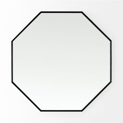 Helix 37" Octogon Black Metal Frame Mirror