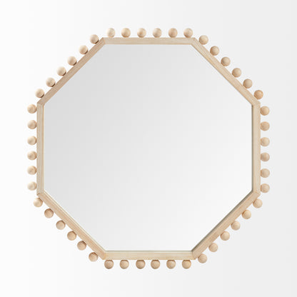 Torquay 33L x 33H Natural Wood Octagon Frame Mirror