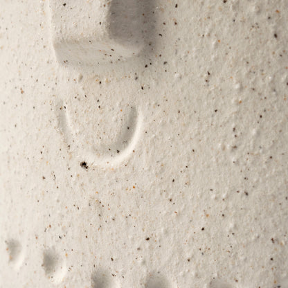 Jacob I Short White Ceramic Smiling Face Vase