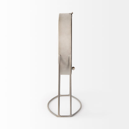 Aurus Matte Gray Metal Table Clock