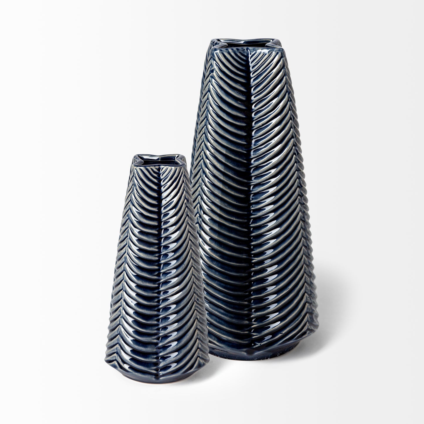 Bashir I Small Dark Navy Gloss Ceramic Vase