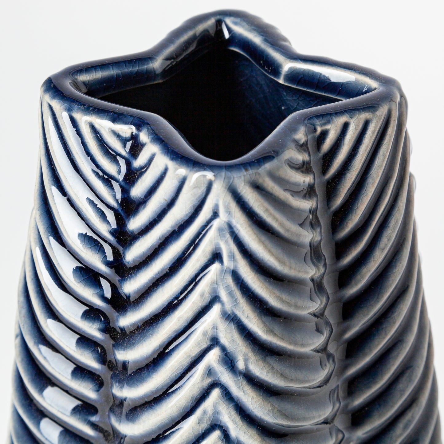Bashir I Small Dark Navy Gloss Ceramic Vase