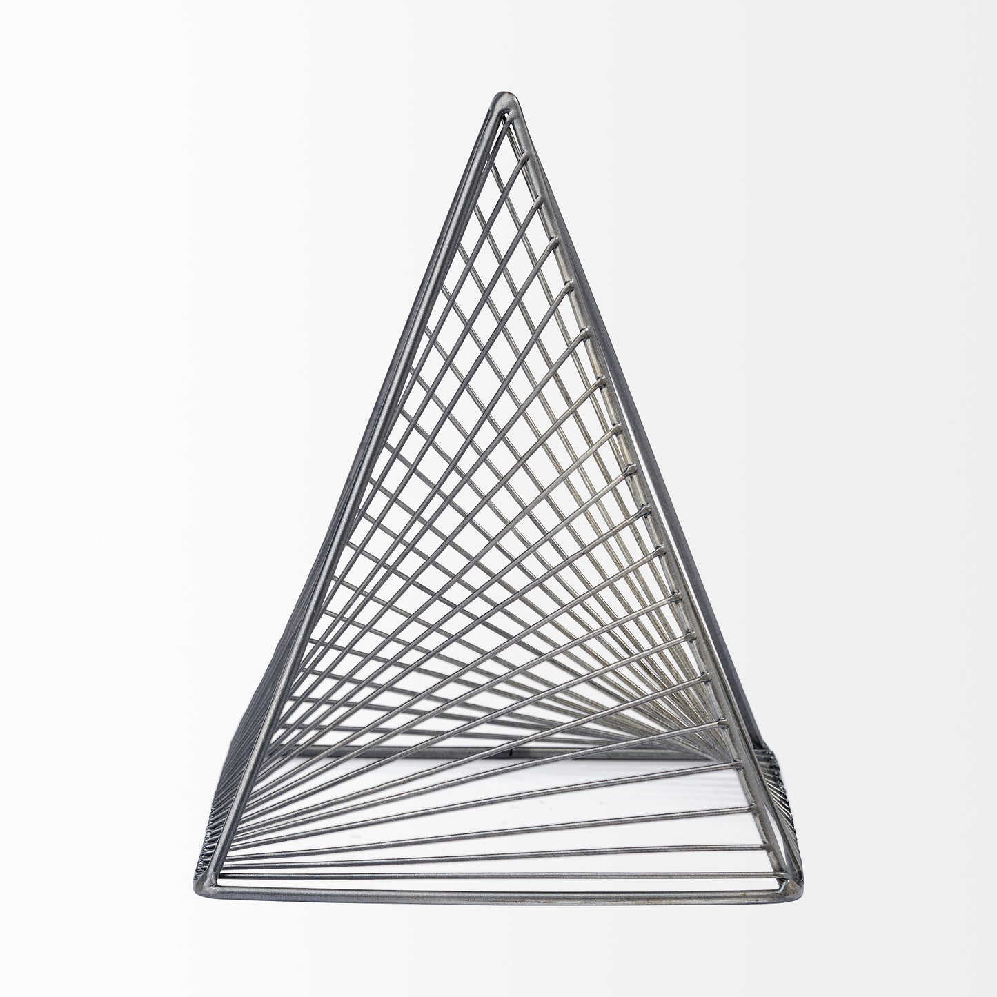 Risley 8L x 8W Gray Metal Triangular Decorative Object