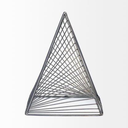 Risley 8L x 8W Gray Metal Triangular Decorative Object