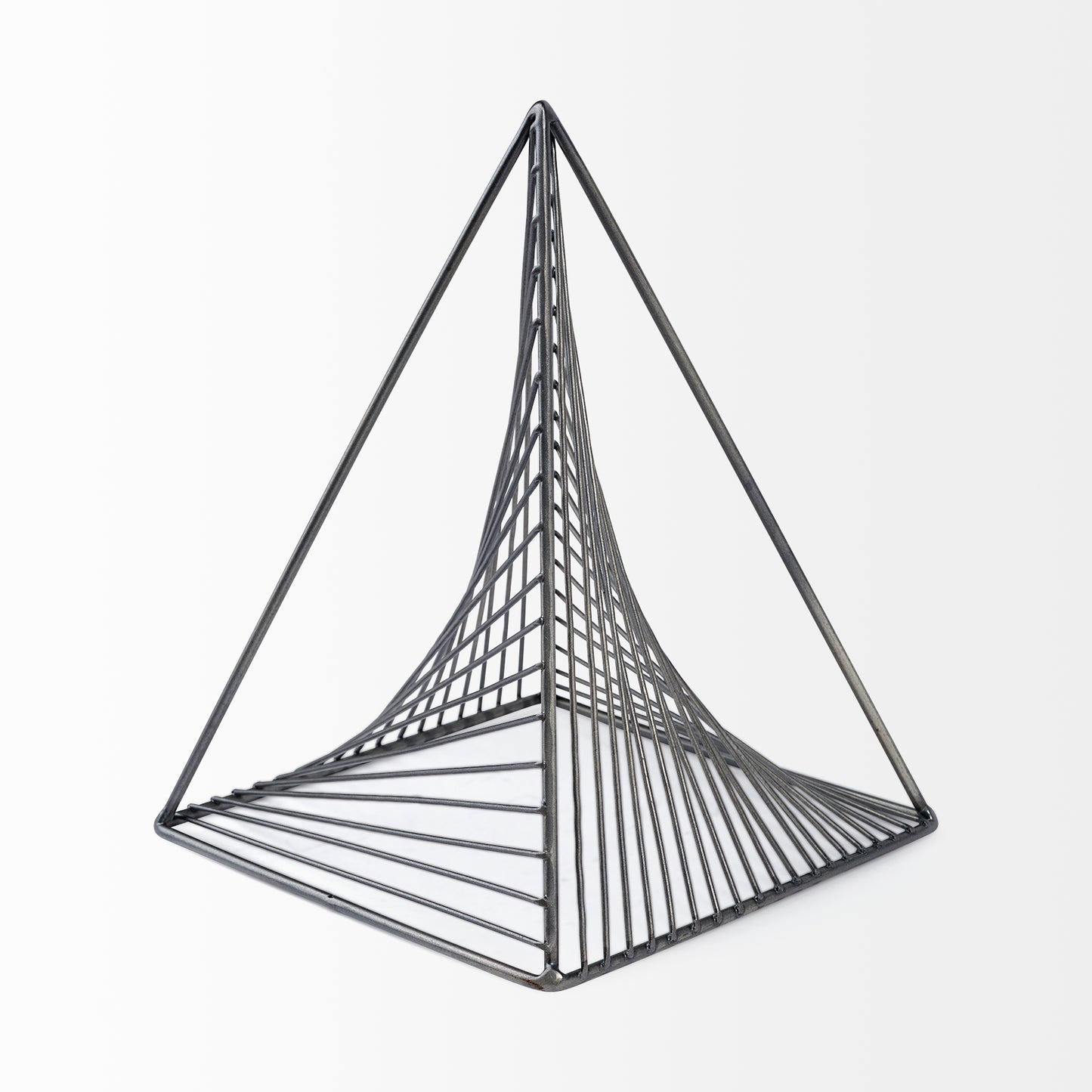 Risley 8L x 8W Gray Metal Triangular Decorative Object