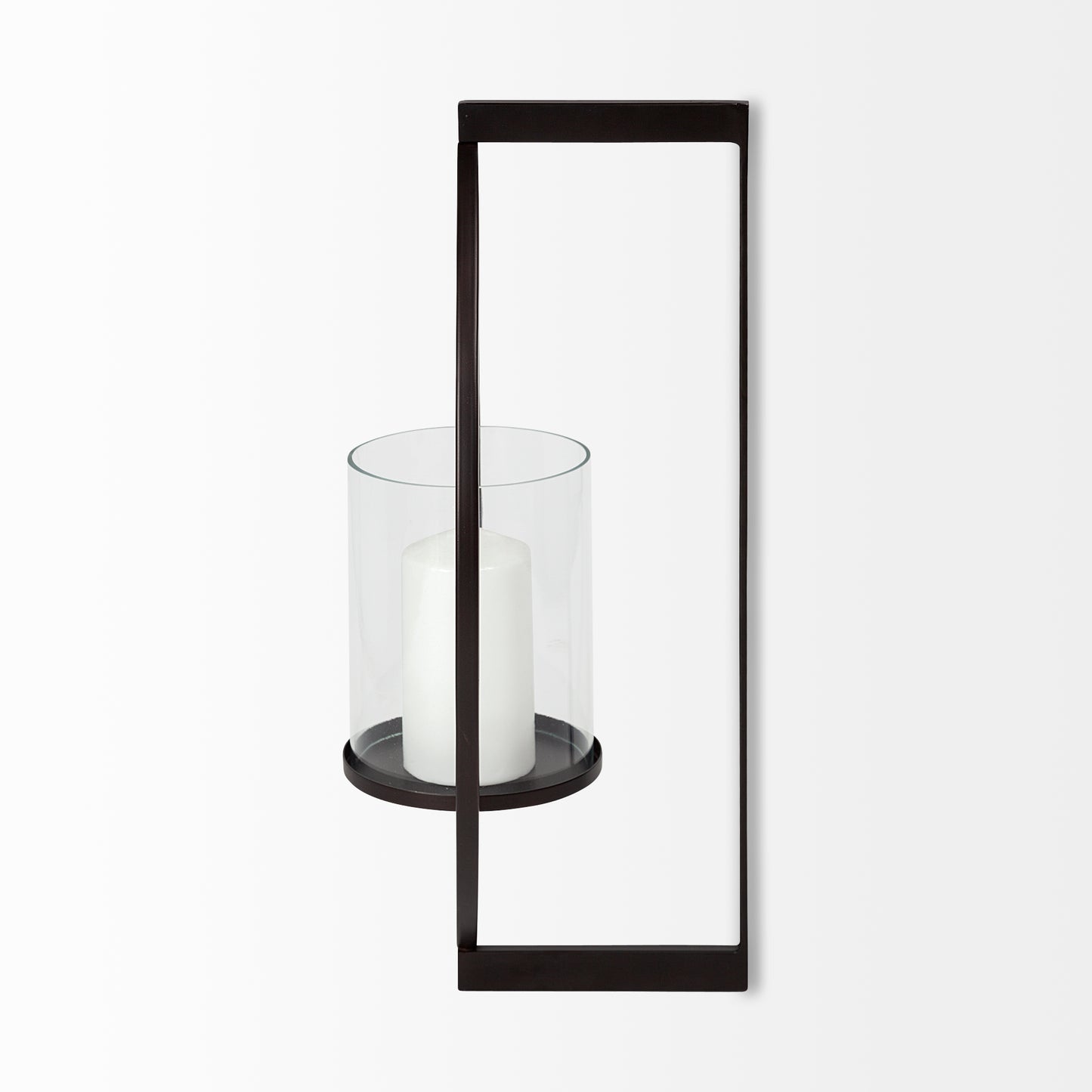 Drax 22"H Black Metal Wall Candle Holder