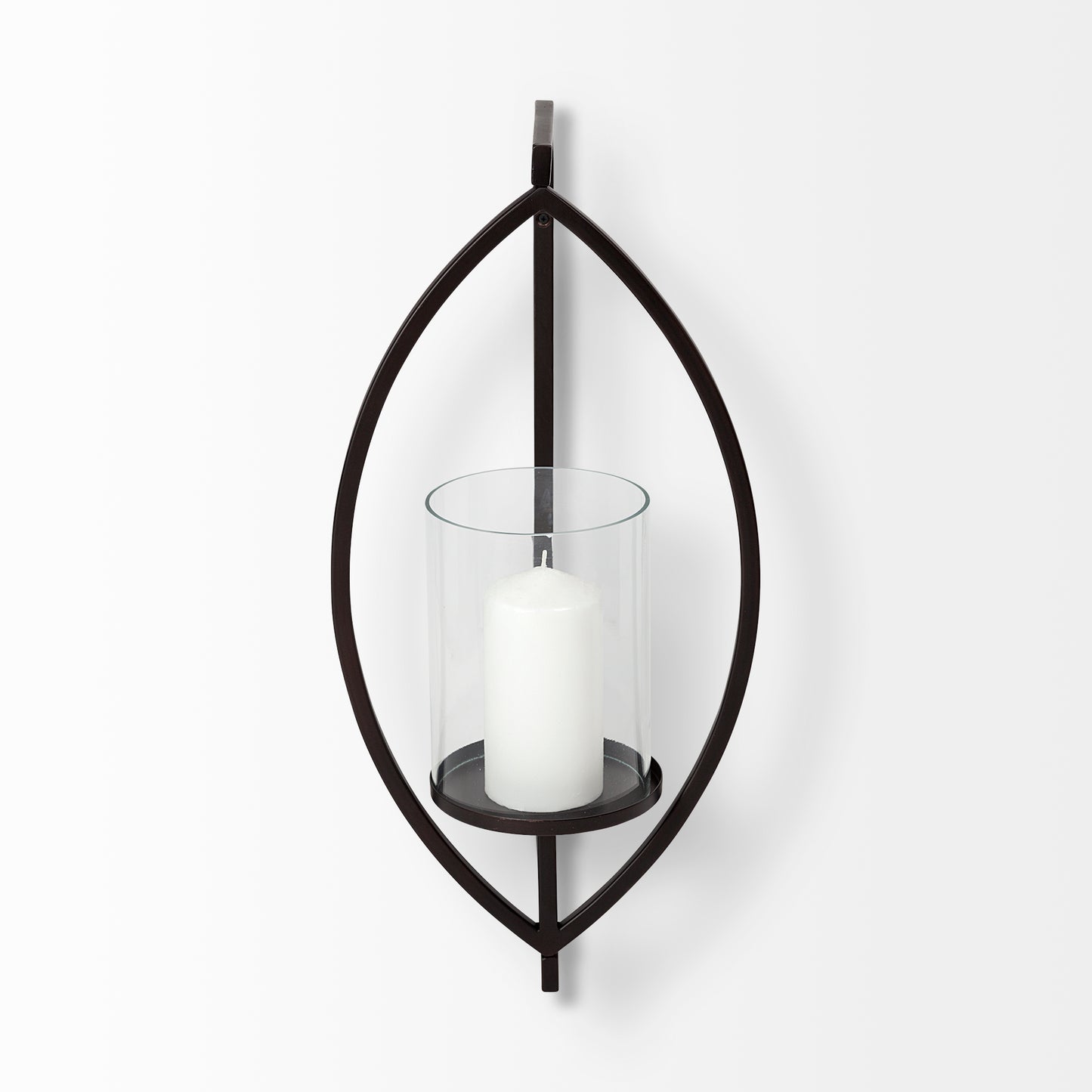 Drax 22"H Black Metal Wall Candle Holder