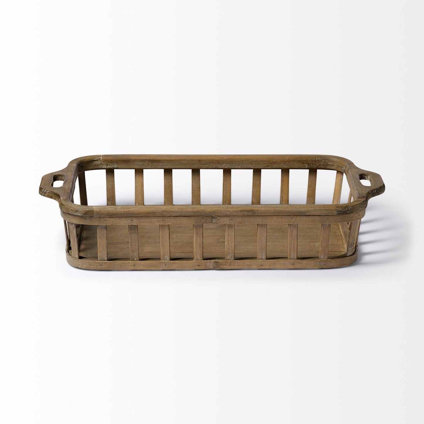 Louis Set of 2 Natural Wood Slated Nesting Trays