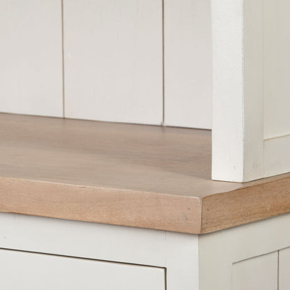 Fairview I White and Medium Brown Wood Three Shelf Shelving Unit