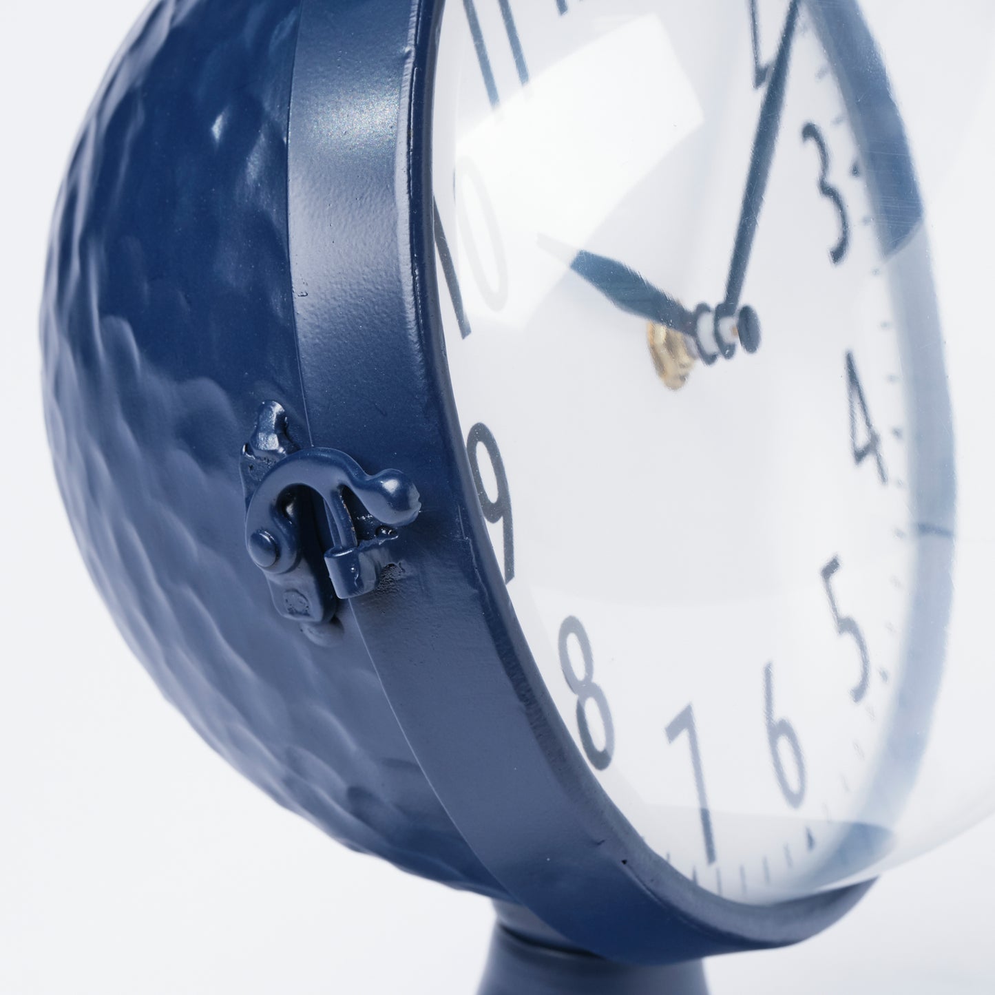 Weymouth Blue Metal Glass Dome Table Clock
