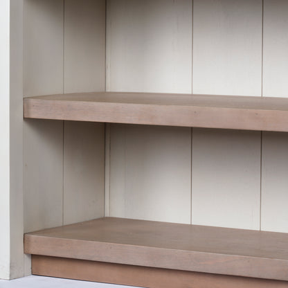 Fairview II White and Brown Two-Tone Stain Solid Wood Kitchen Island