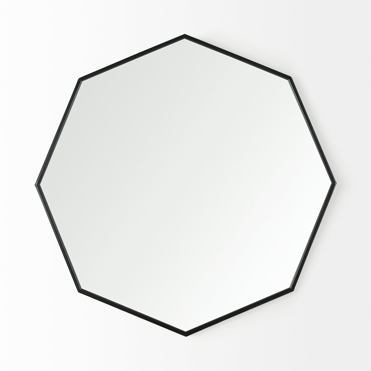 Helix 37" Octogon Black Metal Frame Mirror