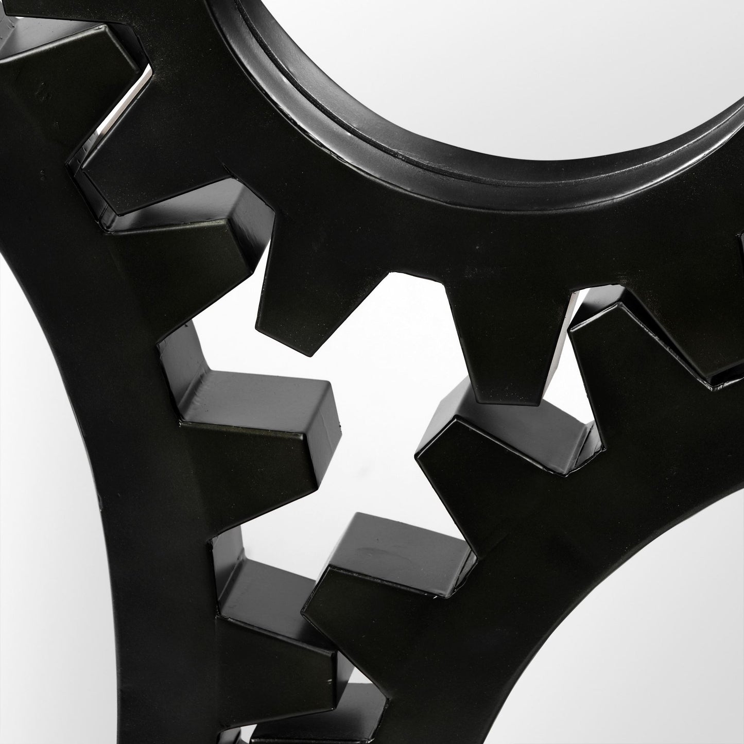 Alloy Cog 26" Round Black Metal Frame Mirror