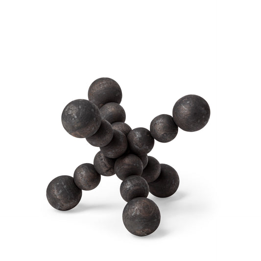 Carollan I (Small) 7L x 7W Black Geometric Wood Ball Jack