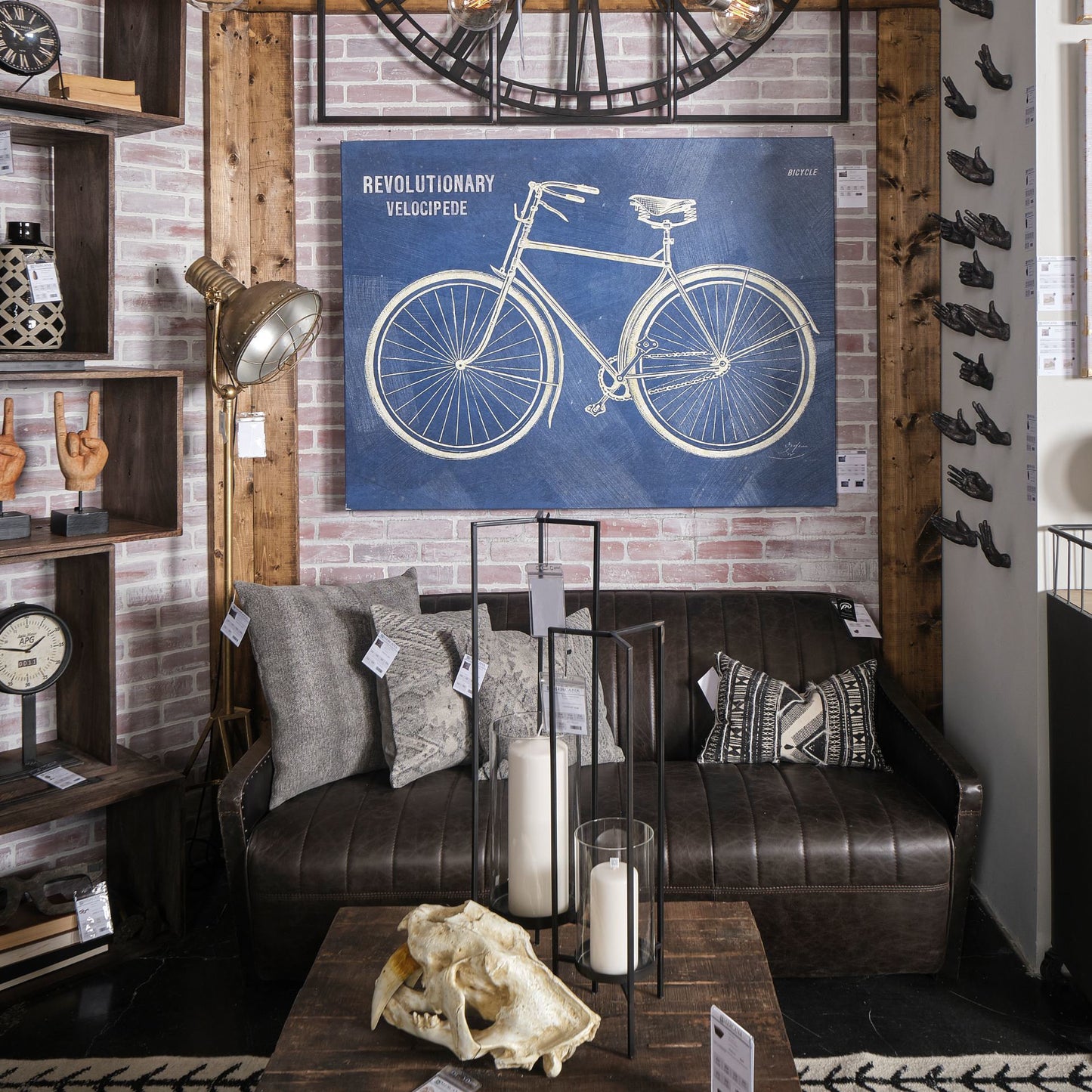 Abigail I Large Gunmetal Gray Metal Table Candle Holder