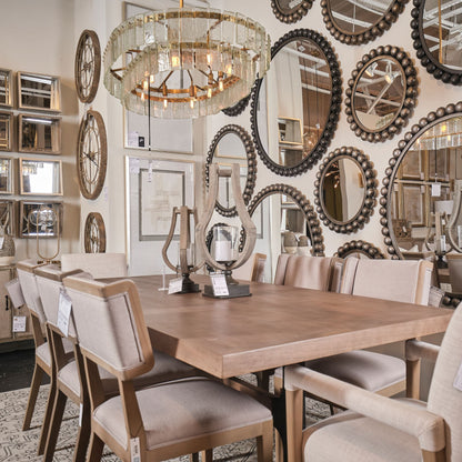 Tenton II Grey Fabric Seat Brown Wood Frame Dining Chair