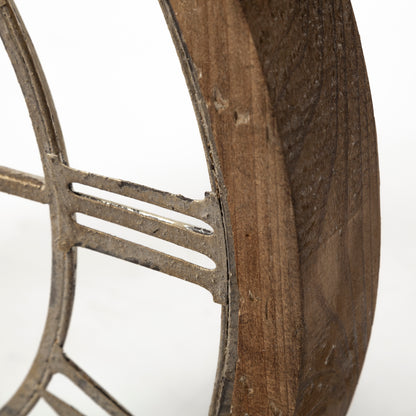 Mething Light Brown 19" Small Farmhouse Wall Clock