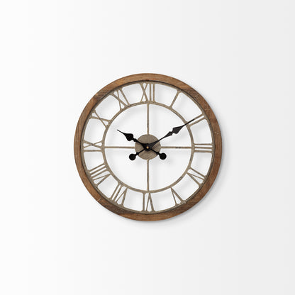 Mething Light Brown 19" Small Farmhouse Wall Clock