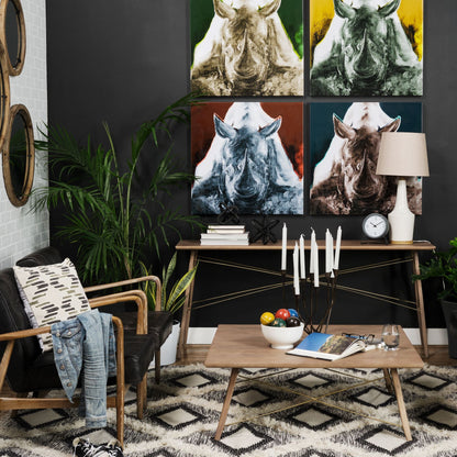 Kirby 40 X 40 X 15 Brown Solid Wood Top & Legs w/Metal Bracing Coffee Table