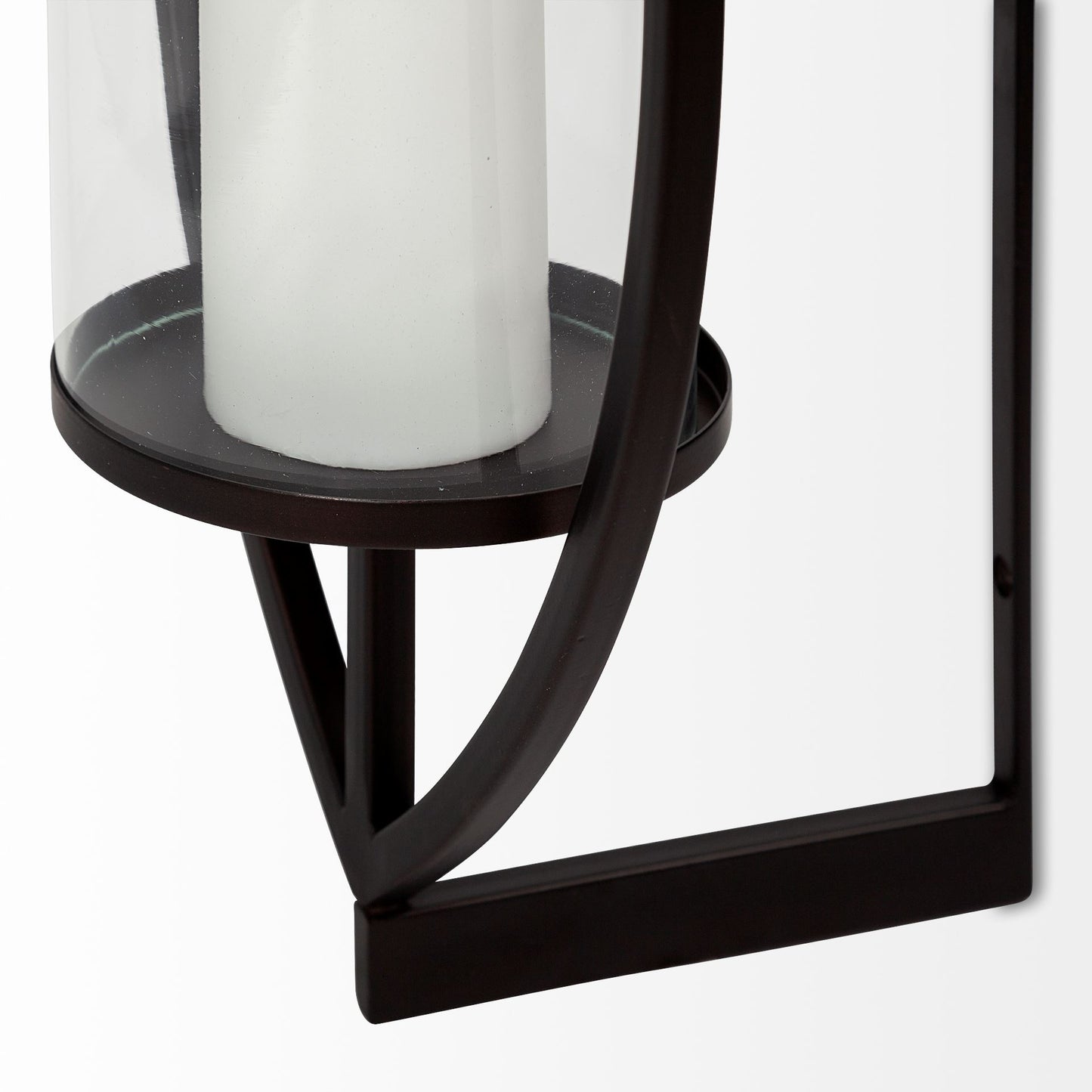 Drax 22"H Black Metal Wall Candle Holder