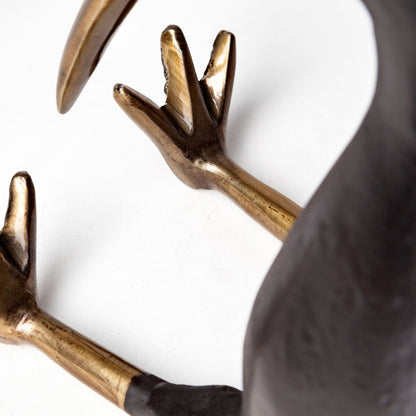 Dodo Kiwi 7L x 4W Black Cast Aluminum Mauritian Bird Sculpture