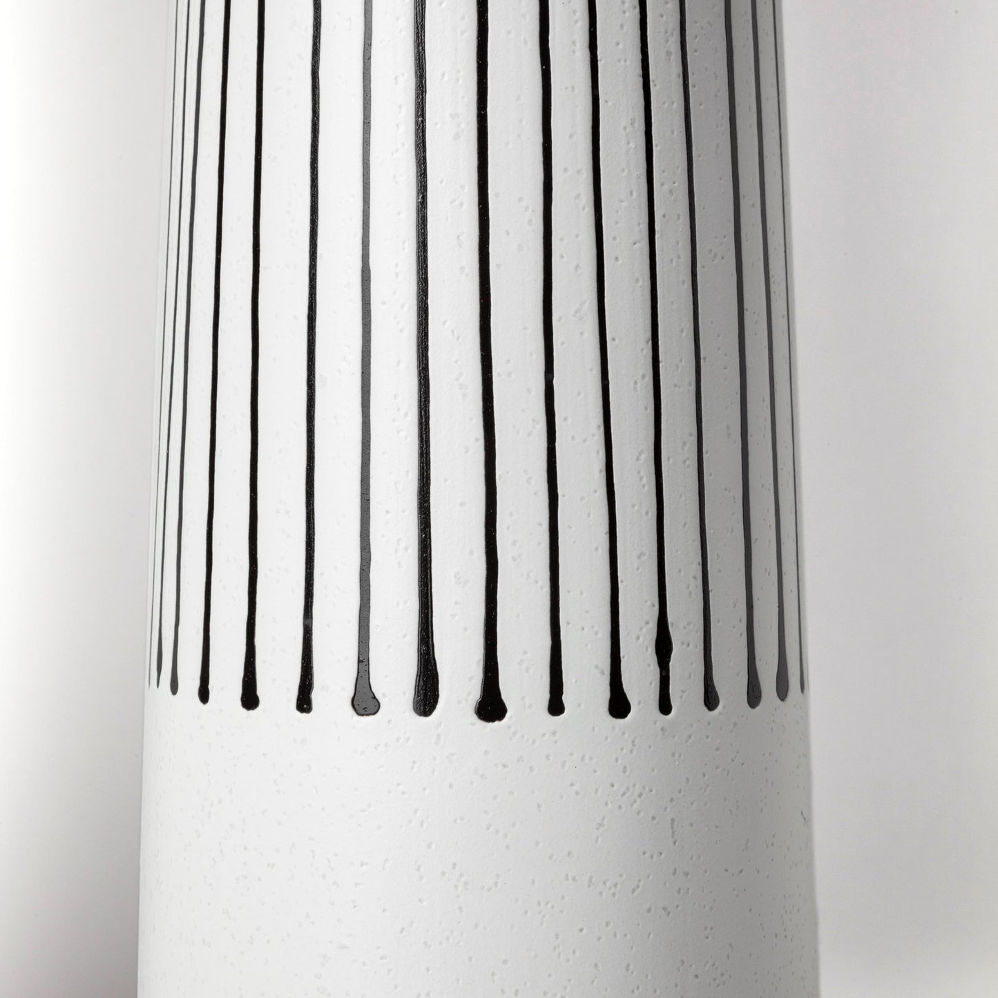 Kira I Small White Pinstripe Ceramic Vase