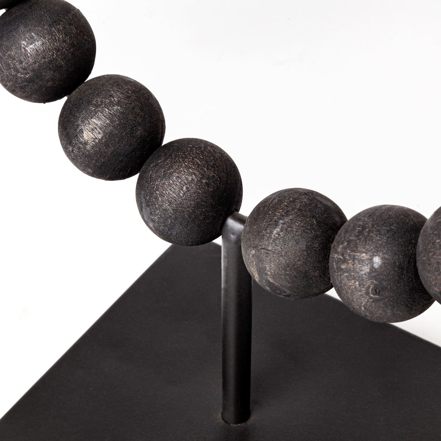 Tulane I (Small) 9L x 5W Black Beaded Broken Sphere Decorative Object