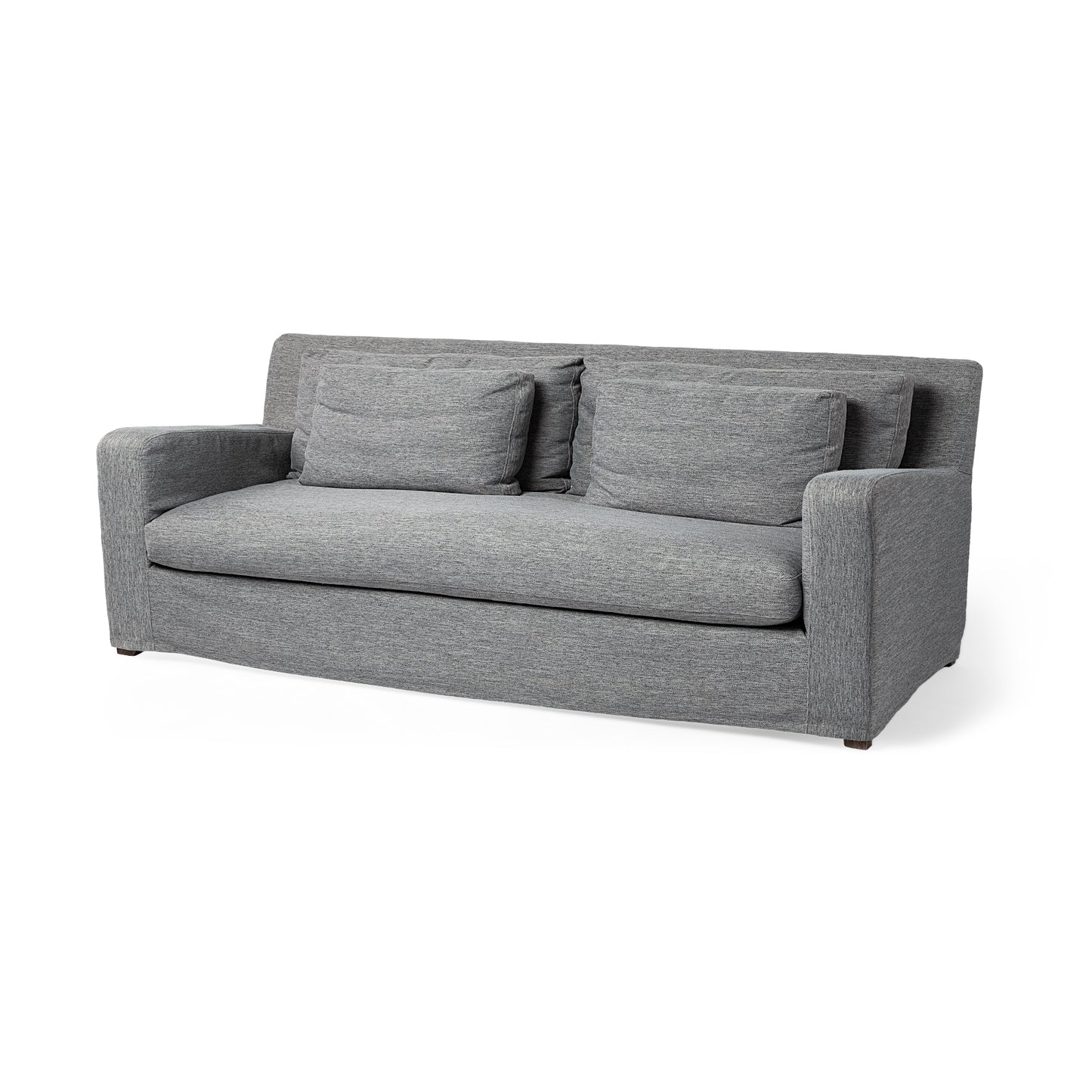 Denly II 92" Casterock Gray Slipcover Three Seater Sofa