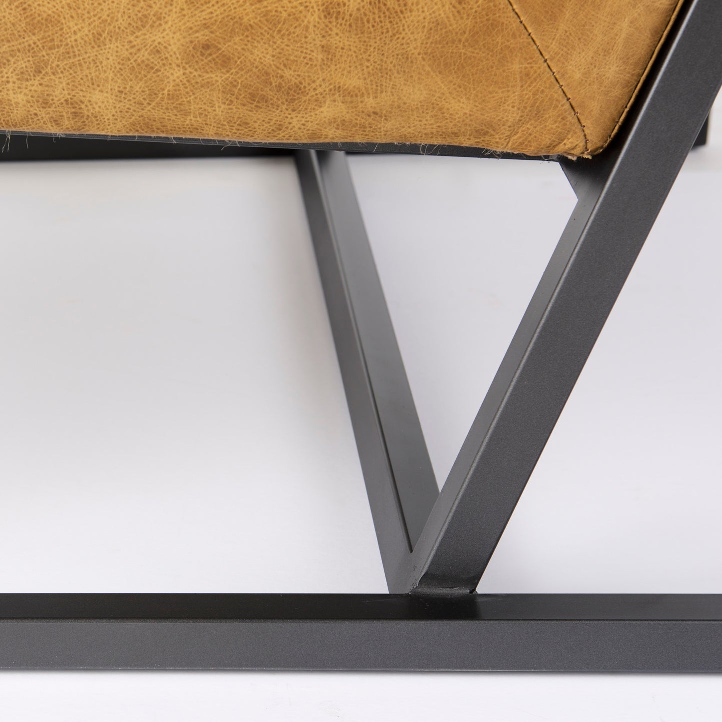 Armelle II Brown Leather Seat w/Gray Metal Frame Accent Chair