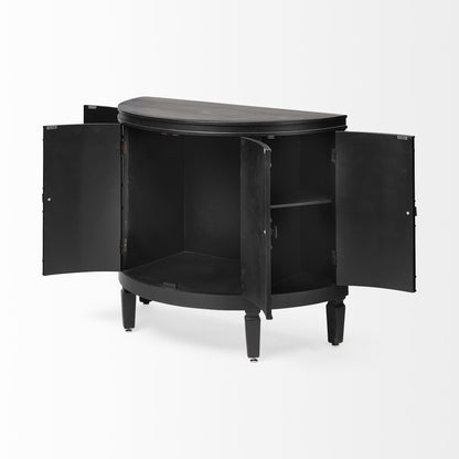 Romers II 18L x 38W Black Fir Veneer 4 Door Patterned Accent Cabinet